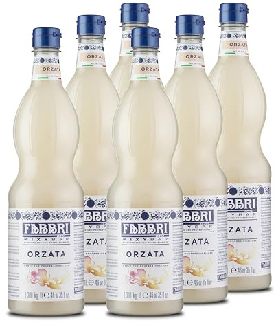 Food-United ORZATA ORGEAT SIRUP 6x1L | FABBRI Mixybar | sciroppo d'orzata | Sirup aus Mandeln & Gerstenwasser | fabbri 1905 cocktail bar syrop | für Orzata-Granita Mai-Tai Cocktail Frappe Kaffee (6)