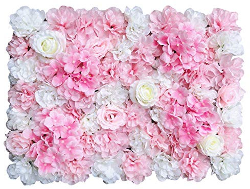 Fricienc Panel de pared de flores de fondo de flores, 12 unidades, columna de flores artificiales, panel de flores artificiales, pared de rosas