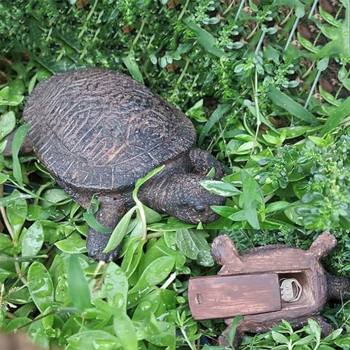 UNISOPH Schlüsselversteck für Draußen, Schildkröten-Schlüsselversteck, Schlüssel-Concealer für den Außenbereich mit Geheimfach für Außenbereich Hof Garten Ornament(13 x 9 x 4.5cm)