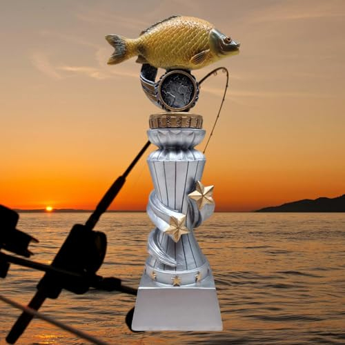 eberin · Feiern Sie Ihre unvergesslichen Angelerfolge: Resin Angel Pokal mit Wunschtext · Angel Geschenk · Angel Urlaub · Fisch Karpfen Angler Deko · 22 cm (OHNE Gravur)