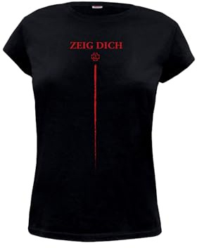 Rammstein Frauen T-Shirt Zeig Dich schwarz, Offizielles Band Merchandise Fan Shirt mit Brust- und Rückendruck- M