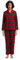 GLOBAL Schlafanzüge Damen Flanell Baumwolle Damen Pyjama Set Zweiteiliger Nachtwäsche Damen Pjs Set Lang Knopfleiste vorne und Kordelzug Rot kariert L