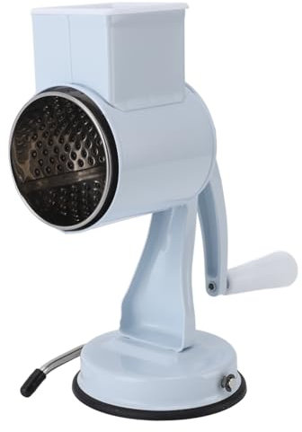 Rallador Rotatorio de Queso, Rallador Manual de Verduras de Acero Inoxidable, Cortador de Manivela Multifuncional con Ventosa Segura, Ahorro Eficiente de Mano de Obra para Cocina