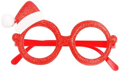 BIISDOST Weihnachtsdekoration, Abschlussball-Party-Brille Aufsteckbrille (Red, One Size)