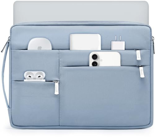 HYZUO 15-16 Pouces Housse pour Ordinateur Portable pour MacBook Pro 16 M4/M3/M2/M1 2025-2019, 15 Surface Book, Sacoche pour 15 15,6 Dell HP Lenovo ThinkBook Asus Acer Samsung Huawei, Bleu pâle