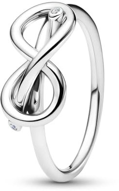 PANDORA Moments Unendlichkeitsknoten Ring aus Sterling Silber mit Zirkonia, Größe: 58, 193759C01-58
