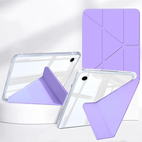 Rosbtib Custodia per Samsung Galaxy Tab A9 Plus/A9+ 2023 11 Modello SM-X210/ X215/ X216, Coperchio del supporto pieghevole a più viste, pannello posteriore trasparente con portapenne, Viola