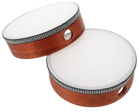 Toddmomy 2stücke Handtrommel Percussion Holzrahmen Junge Mädchen Musikinstrument Lernen Spielzeug Für Junge Mädchen Schule Bühnenperformance