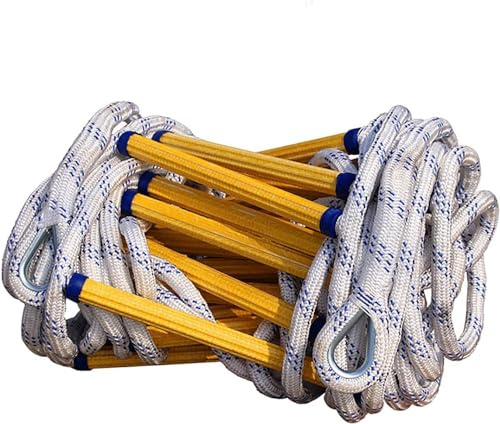 Feuerleiter, Wiederverwendbare Nylon-Strickleiter mit Karabinern für mehr Sicherheit, ideal für Zuhause, Balkone und Notsituationen – langlebige und tragbare Rettungslösung