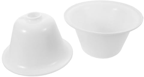 NOLITOY Lot de 2 Caches Anti-poussière en Plastique Blanc pour Ventilateur de Plafond, Protection Fixation Sécurisée, Design Incurvé et Finition Mate pour Chambre et Salon