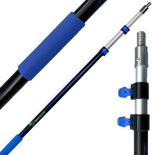 EVERSPROUT Palo Mango de Extensión Telescópico 1m-4m (Alcance 5m a 6) | Aluminio Ligero Resistente a Corrosión | Punta Rosca ¾ Acme p/escobas, plumeros, Rodillos, cambiadores de Bombillas. Solo Mango