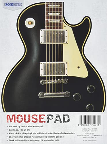 Rockbites Design Z886015 Tapis de souris pour guitare, noir, orange, 18 x 24 cm