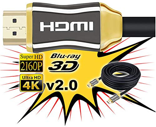 Unicview Cable de HDMI 2.0 de 20 metros 4K Ultra HD Marca Alta Velocidad con Ethernet | Full HD 1080p/4K Ultra HD 2160p/3D/ARC y CEC | Triple blindaje Compatible con TV I Proyector I PS4 I Xbox