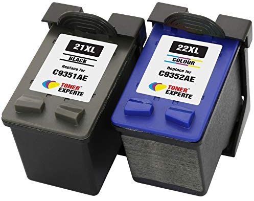 TONER EXPERTE® 2er Set Druckerpatronen kompatibel für 21XL 22XL C9351AE C9352AE Officejet 4315 PSC 1410 Deskjet 3940 F2180 F2280 F380 F4180 D1460 D1530 D2360 D2460 | hohe Kapazität