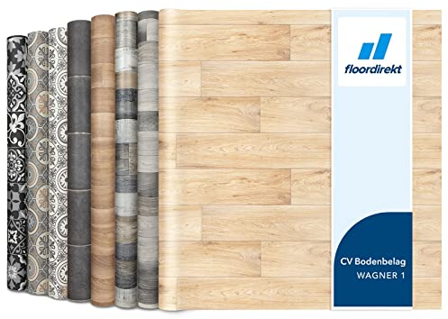 Floordirekt PVC Bodenbelag Meterware nach Maß Vinylboden, CV Linoleum für Küche & Balkon in Holzoptik, Fliesenoptik, Steinoptik - robust & pflegeleicht 200 x 300 cm | Eiche Antik | Wagner 1