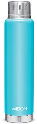Milton Insulated Water Bottle 19 oz (500 ml) Stainless Steel Double Walled Vacuum Flask Hot and Cold Drinks, Leak Proof Simple Screw Lid, Office, Gym, Elfin 500 Light Blue