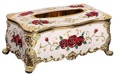 Toruiwa Kosmetiktücher Box, Taschentuchbox Silber Gold, Luxuriöser Europäischer Stil, für Büro/Auto/Badezimmer/Hause (Gold)