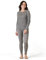 LAPASA Merino Wolle Thermounterwäsche Set Damen, Merinowolle warm Unterhemd Langarmshirt & Thermo Unterhosen Leggings (L58), Grau meliert (Warm), S