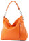 modamoda de T183 Damen Schultertasche Handtasche Tragetasche Echtleder Groß handmade in Italy, Farbe:Orange