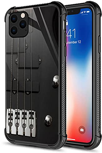 CARLOCA Compatible with iPhone 13 Pro Max Case,Guitar Bass Strings Black Identity Graphic Design Shockproof Anti-Scratch Hard Acrylic Case for Apple iPhone 13 Pro Max