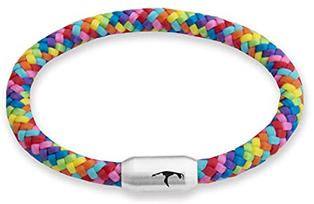 Paris Montana • Das Original Rainbow-Regenbogen-Segeltau-Armband, Unisex, Gravur: LGBT, Sylt, Anker oder Ibiza, Magnetverschluss, Durchmesser 6mm Ø (Rainbow - Sylt, 19.00 CM)