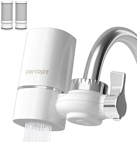 Vortopt Depuratore Acqua Rubinetto,Filtro Acqua Rubinetto Cucina, 400 Galloni, Riduce Sabbia, Cloro e Cattivo Gusto, T1(2 Filtri Incluso)