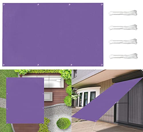 CHBIN Sonnensegel Sonnenschutz Wetterschutz 1.4x3.6M Gewebe Wetterbeständig Sonnenschutz Sonnenschutz Schattiernetz inkl Befestigungsseile Für Balkon Terrasse, Lila, 22173