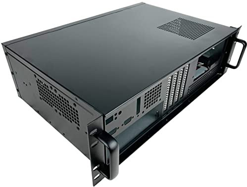 3U Server Chassis - Compact 12 Deep 19 Rackmount ATX Computer Case (Back or Front Rack Mount for Easy Access to Rear Components & Ports) 4 Bay 1x5.25 3x3.5; 4X Full Expansion Slots -Tupavco TP1833