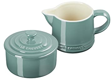 Le Creuset Stoneware Signature, Sea Salt Cream & Sugar Set, Cream: 300 ml, Sugar: 8oz