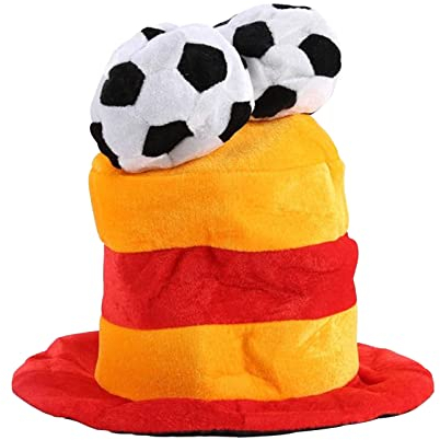 YuanDiann Fußball Hüt Flanell Fußball Fancy Dress Party Kostüme Hut für Wm Fasching Karneval Fußballveranstaltungen und Mottopartys Spanien