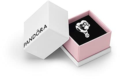 Pandora Moments Women's Sterling Silver Sparkling Paw Print & Heart Bracelet Charm, With Gift Box