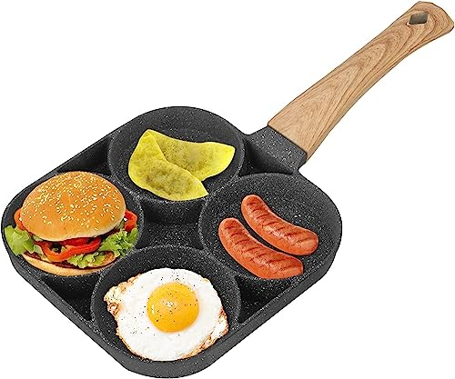 AMD Nexus 4 Egg Mini Pancake Frying Pan - Non Stick Induction Gas Compatible - Bakelite Handle - Perfect for Cooking Healthy Fried Eggs Burger Omelette and More