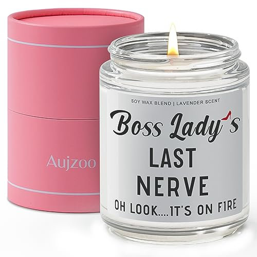 Boss Lady regalos para mujeres, velas de lavanda (200 ml), regalos para el día del jefe, regalo divertido para el jefe, mejores regalos para mujeres para jefes, supervisoras, día de jefe, regalos