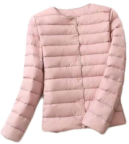 Legou Piumino da donna leggero tinta unita, rosa, 3XL