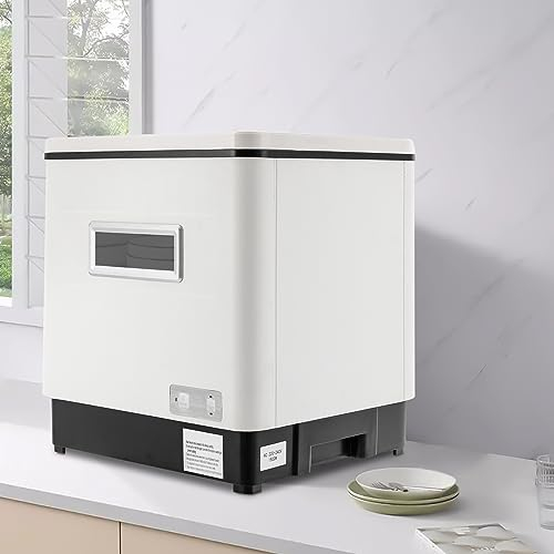 Lave-vaisselle de table,petit lave vaisselle, en acier inoxydable, pour petites cuisines, 1500 W, 60 l, blanc
