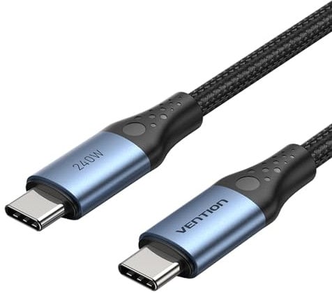 VENTION USB C to USB C Charger Cable 240W 5A Type C to Type C Fast Charging Cable 1.5M for iPhone 15 Pro Max, MacBook Pro 2020, iPad Air Pro, Galaxy S23 S22, Switch, Pixel, LG and More