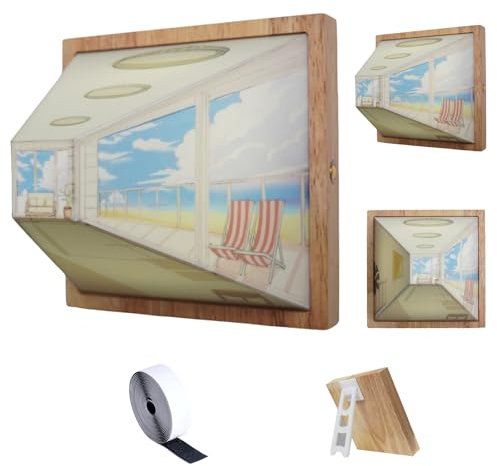 3D Nachtlicht, 3D Wandlampe Dekoration, Visuelles 3D Nachtlampe Dimmbar, Nacktes Auge Wandleuchte, Kreative LED Licht Wandmontiert, für Wohnzimmer Schlafzimmer Büro Arbeitszimmer (aufladen,Meer)