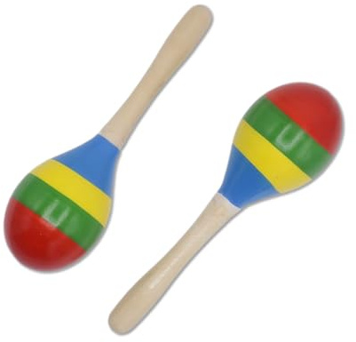 Cheerock Wooden Maracas Set, Latin Salsa Rumba Shakers, Hand Percussion Rattles for Rhythm and Music Making, Ideal for Bands, Ensembles, Classrooms and Parties, Pack of 2