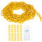 sourcing map Plastic Chain 100 FT/30.5 M, Safety Chain Yellow Plastic Chain Link Barrier with Zip Ties and S-Hooks for Crowd Control Queue Line Fence Decoration