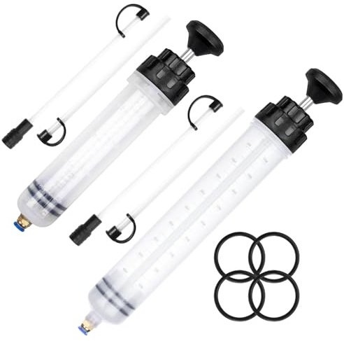 Caossuixin 2-Teiliges Set 500ml, 200ml Ölabsaugpumpe mit 4 Schlauch, Getriebeöl Pumpe zum Einspritzen und Absaugen, Absaugpumpe, Ölspritze für Motoröl, Schmieröl, Getriebeöl, Wasser, Kühlflüssigkeit