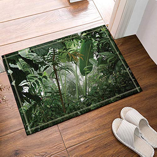 gohebe tropischen Pflanzen Decor Jungle Grün Banana Leaves Bad Teppiche rutschhemmend Boden Eingänge Outdoor Innen vorne Fußmatte 60 x 40 cm Badvorleger Badematte Bad Teppiche