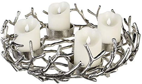 Casablanca [SA2021/08] Adventsleuchter Twigs antik-silberD.42cm