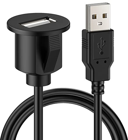 BGoodVision Coche Universale USB Extensión Cable 3 Pies Tablero de Instrumentos Montaje Empotrado per Coche Radio Estéreo Androide Wince Unidad Principal GPS DVD CD Media Player