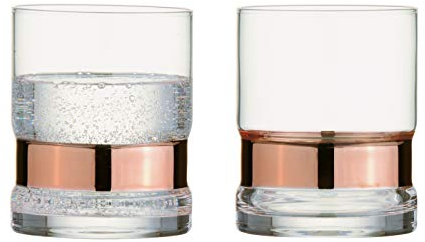 Anton Studio Designs SoHo Bicchieri DOF fatti a mano per whisky, liquori o acqua - 350 ml - Bronzo - Set di 2 bicchieri eleganti