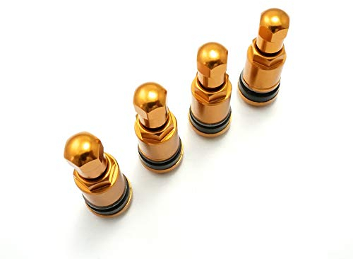 4xStück 11,3mm Aluminium Ventil Felgenventile Ventil Orange-Gold farbig Leicht