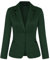 MINTLIMIT Women Business Casual Notched Lapel Pockets Work Office Blazer Jacket Suit Green S
