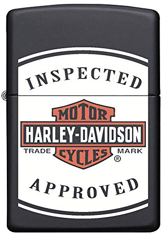 ZIPPO Accendisigari ricaricabili Harley Davidson Inspected Approved, Color Image Black Matte in confezione regalo di alta qualità