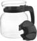 MGE - Jarra de Café Apta para Microondas - Jara de Café para Cafeteras - Tetera de Cristal Térmico - Jarra Melita con Tapa - Blanco o Negro - 650 mL