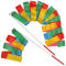 com-four® 2X Gymnastikband mit Stab - Rhythmisches Sportgymnastik Band - Tanzband mit Stab - Buntes Schwungband