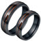 Gualiy Partnerringe Edelstahl für Sie und Ihn mit Gravur, Partnerringe Eheringe 6mm Schwarz Ring Eingelegt Holz Größe Damen 65 (20.7) + Herren 60 (19.1)